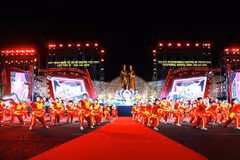 2026年第九届越南传统武术国际节开幕式8月2日晚在归仁坊阮必成广场举行。（图片来源：越南人民报网）