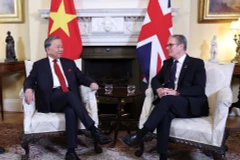 越南共产党中央委员会总书记苏林与英国首相基尔·斯塔默举行会谈。（图片来源：越通社）