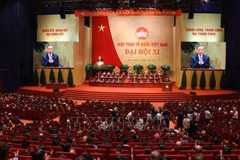 附图：越共中央总书记、国家主席苏林在越南祖国阵线第十一次全国代表大会上发表讲话。（图片来源：越通社）
