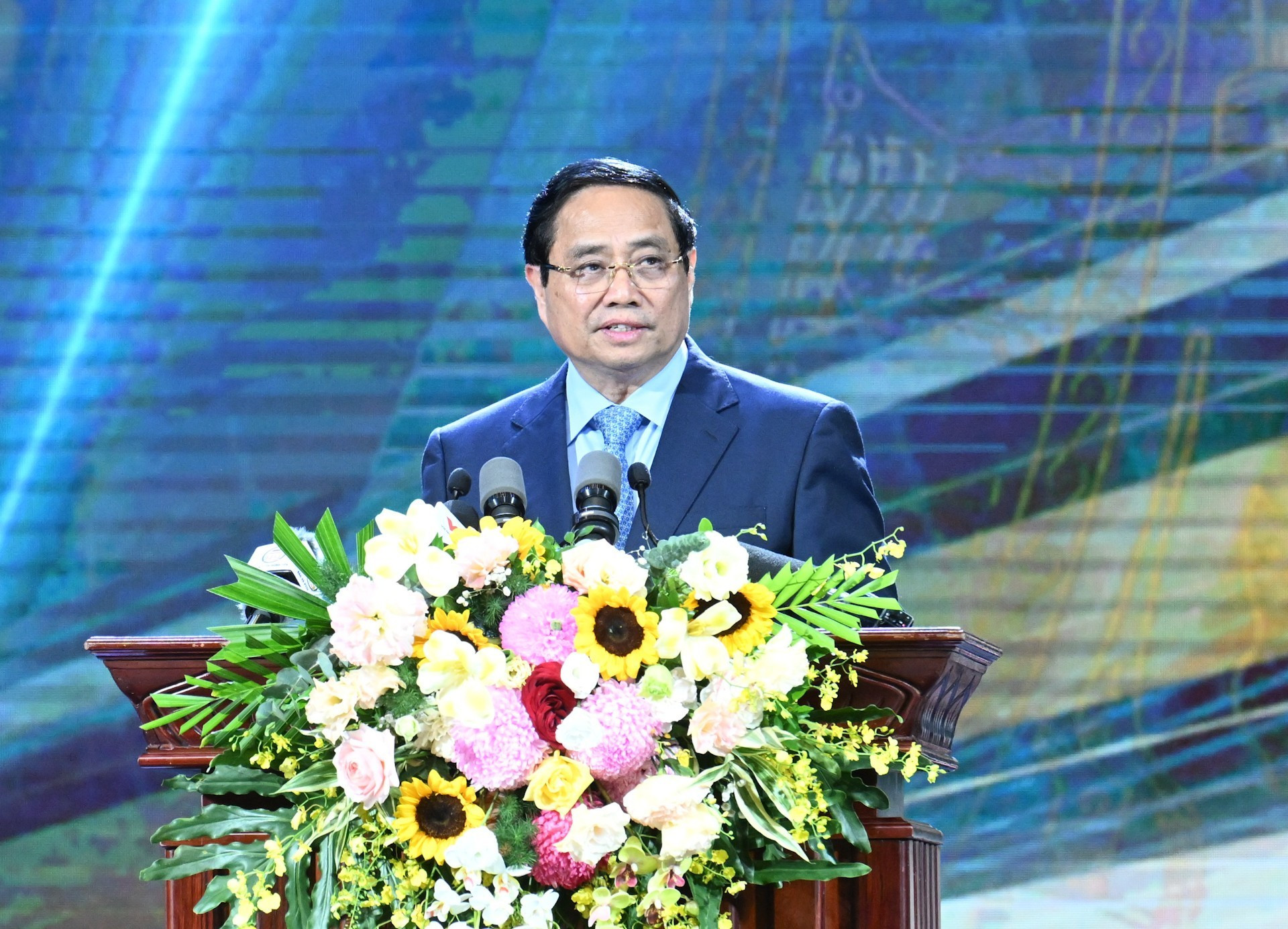 越南政府总理范明正在典礼上发表讲话。 4.jpg