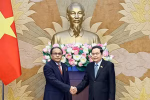 越南国会主席陈青敏会见马来西亚总检察长莫哈末杜苏基。（图片来源：越通社）