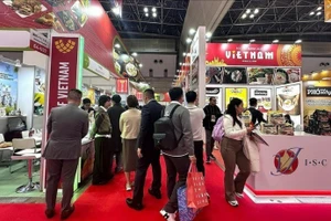 越南的展位吸引大量游客前来参观。（图片来源：越通社）