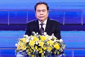 国会主席陈青敏在会上发表讲话。（图片来源：越通社）