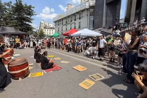 数百人在法国首都巴黎巴士底广场举行游行，呼吁为橙剂/二恶英受害者和受十氯酮农药污染受害者伸张正义并提供赔偿。（图片来源：越通社）