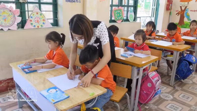 老街省光金小学。（图片来源：越通社）