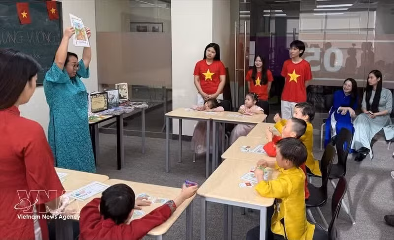 由加拿大与越南文化教育机构举办的越南语培训班。（图片来源：越通社）