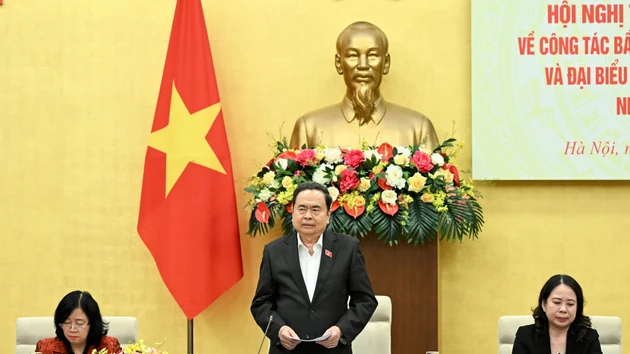 越南国会主席、国家选举委员会主席陈青敏在会议上发表结论性讲话。