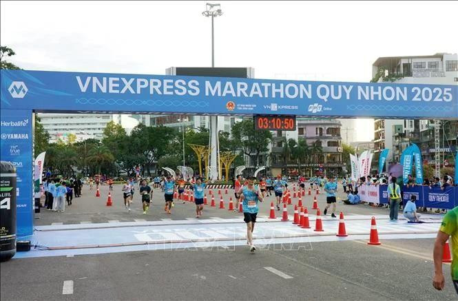 1.2万名选手参加2025年归仁VnExpress马拉松赛。（图片来源：越通社）