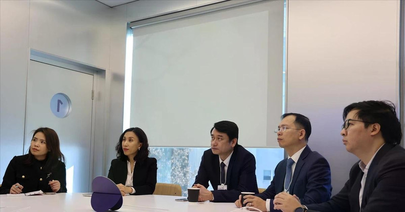 越南外交部副部长黎英俊（中）和越南代表团出席世界经济论坛2026年年会。（图片来源：越通社）