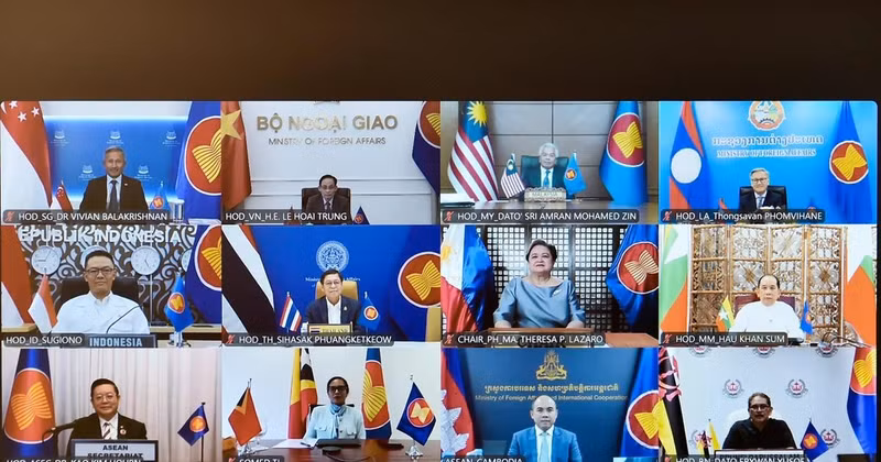 东盟外长就中东形势召开特别会议。（图片来源：越南外交部）