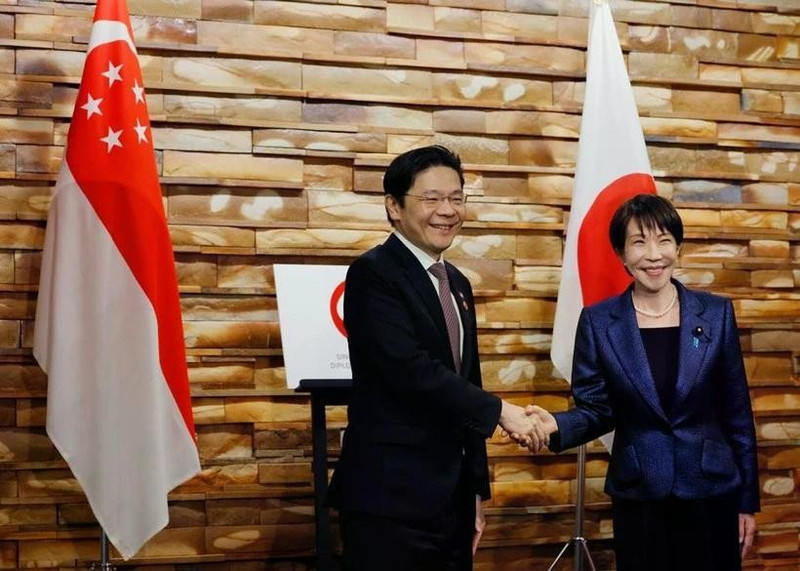 新加坡总理黄循财和日本首相高市早苗。（图片来源：AP）