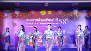 东盟成立58周年庆典文艺表演节目。（图片来源：越通社）