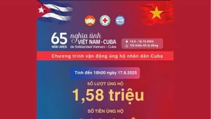 截至8月17日18时，以“越南—古巴情谊65周年”为主题的支持古巴人民募捐活动共筹集到3109亿越盾，参捐人次超过150余万。（图片来源：越南红十字会）