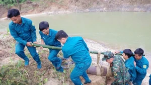 庆和省军事指挥部成功处理一枚重达150公斤以上的MK81炸弹。（图片来源：越南人民军队报网）