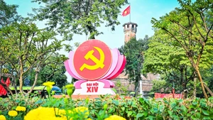 越南共产党第十四次全国代表大会被评价为具有特别重要意义的里程碑。（宝龙 摄）