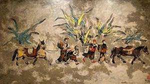 画家杜德的画作《赶集》。