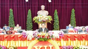 老挝人民革命党第十二次全国代表大会开幕式现场。（图片来源：越通社）