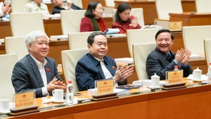 越共中央政治局委员、国会主席陈青敏和各位副主席出席会议。