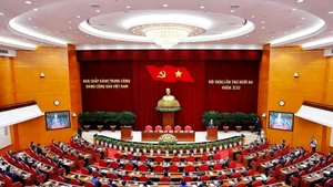 越南共产党第十三届中央委员会第十三次全体会议全景。（图片来源：越通社）