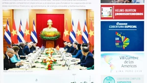 古巴媒体强调古巴全国人民政权代表大会主席访越的重要性。（图片来源：越通社）