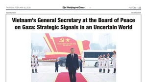 2月19日出版的《华盛顿时报》（The Washington Times）发表文章。（图片来源：越通社）