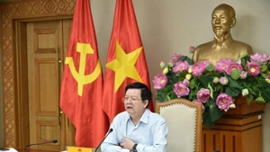 政府副总理梅文正在会上致辞。（图片来源：政府网）