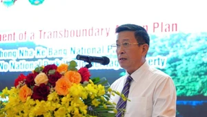 广治省风芽格邦国家公园经理范宏泰发表讲话（图片来源：越通社）