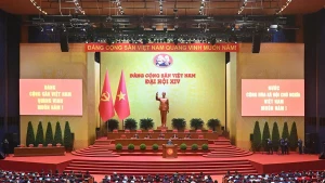 越南共产党第十四次全国代表大会预备会议场景。