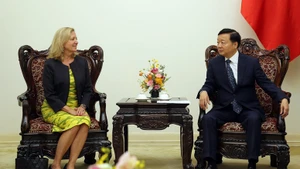 政府副总理陈红河会见世界银行驻越南首席代表玛丽亚姆·谢尔曼。（图片来源：政府门户网站）
