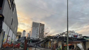 嘉莱省受第13号台风影响。（图片来源：越南电视台）