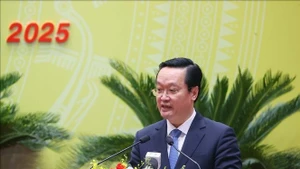 阮德忠同志发言。（图片来源：越通社）