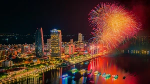 岘港夜景。