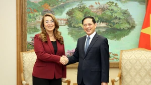 越南政府副总理裴青山与联合国副秘书长、联合国毒品和犯罪问题办公室执行主任兼联合国维也纳办事处主任加达·瓦利。（图片来源：VGP）
