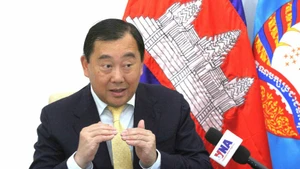 柬埔寨人民党中央外委会第一副主席兼发言人索斯亚拉。（图片来源：越通社）