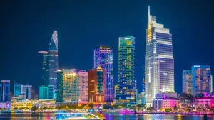 胡志明市夜景。