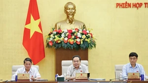国会主席陈青敏发表讲话。（图片来源：越通社）
