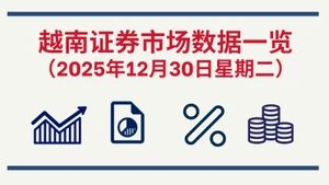 12月30日越南证券市场数据一览 【图表新闻】
