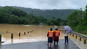 广治省多条国道、省道以及乡村道路出现多处塌方、积水，交通受阻。（图片来源：越通社）