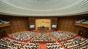 越南第十五届国会第十次会议场景。