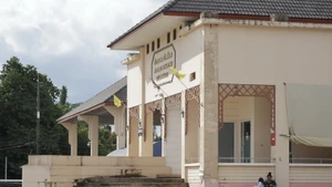 泰国尖竹汶府邦南隆县Ban Pakkad永久边境检查站。（图片来源：新华社）