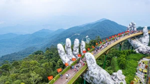 岘港市金桥。