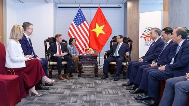 越南政府总理范明正会见美国国家安全顾问杰克·沙利文。 越南政府总理范明正会见美国国家安全顾问杰克·沙利文。