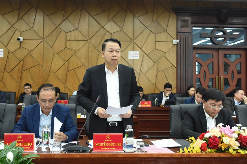 越南财政部副部长阮德芝在会上发言。