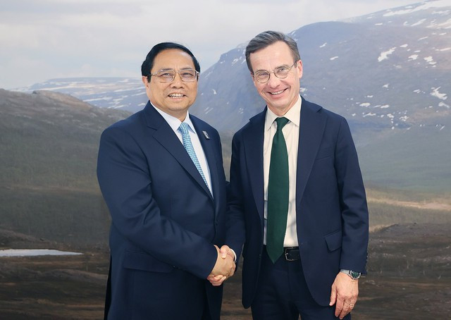 范明正总理会见瑞典首相乌尔夫·克里斯特松。 范明正总理会见瑞典首相乌尔夫·克里斯特松。