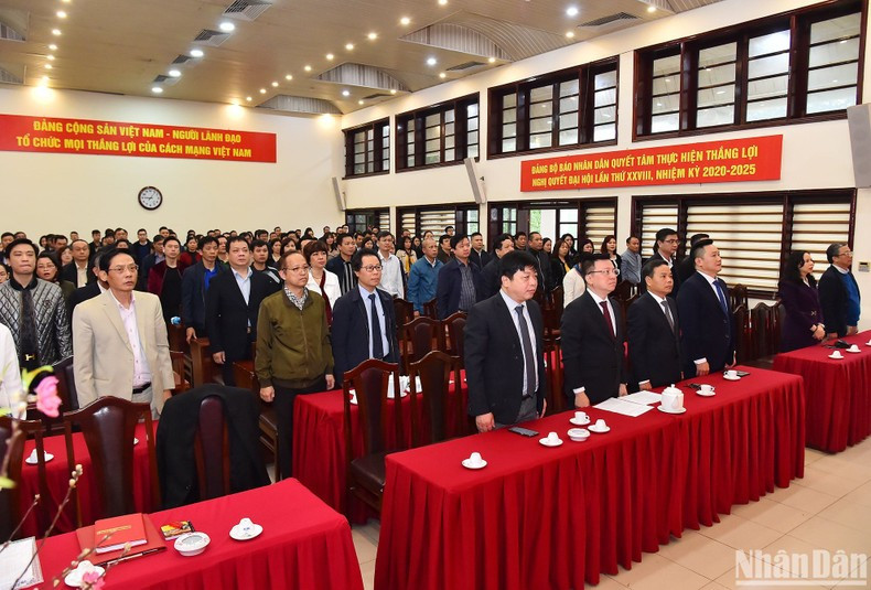 越南共产党成立93周年纪念集会场景。 越南共产党成立93周年纪念集会场景。