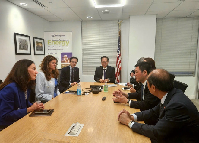 工贸部部长阮鸿延会见了全球领先的核能技术企业——西屋电气集团领导人。（图片来源：越通社）