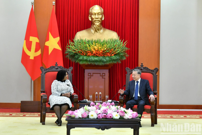 苏林总书记与莫库亚尼副秘书长。