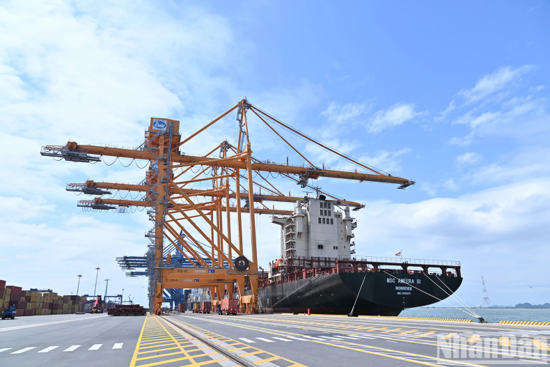 海防第3号、第4号国际集装箱码头一角。