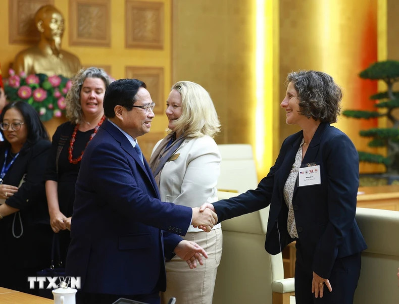 范明正总理会见赴越南参加国际学术合作计划（IAPP ）的美国各所大学领导。