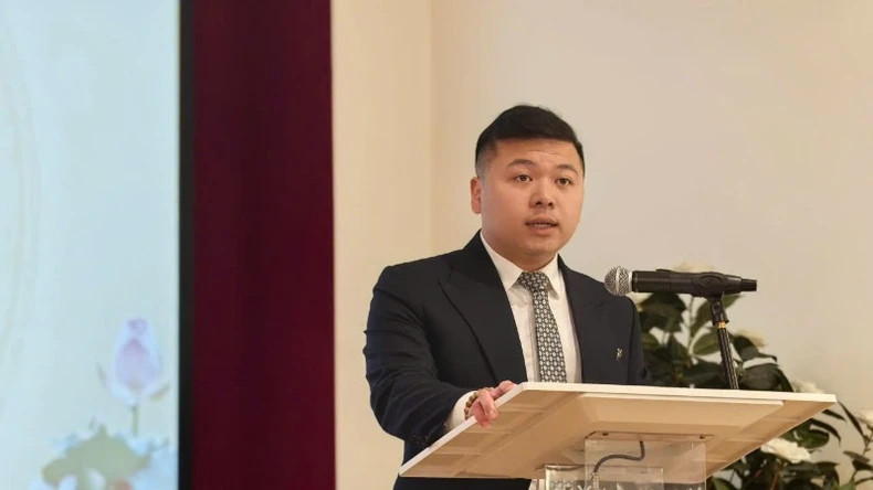 越南旅法学生青年学生会主席阮潘宝瑞。 越南旅法学生青年学生会主席阮潘宝瑞。